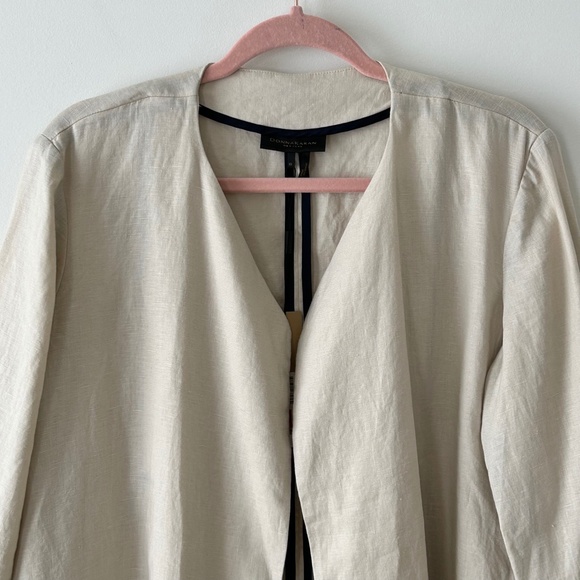 Donna Karan 100% Linen Beige Open Jacket - Picture 2 of 14